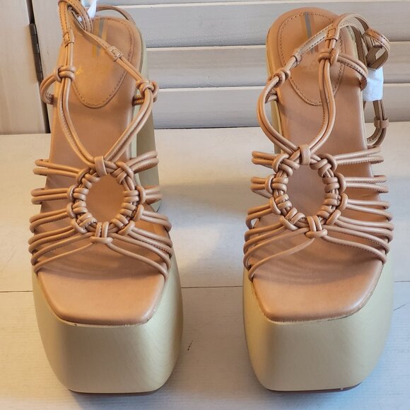 $129 NWT (7.5 & 8.5) SAM EDELMAN Natural Sand Platform Heel